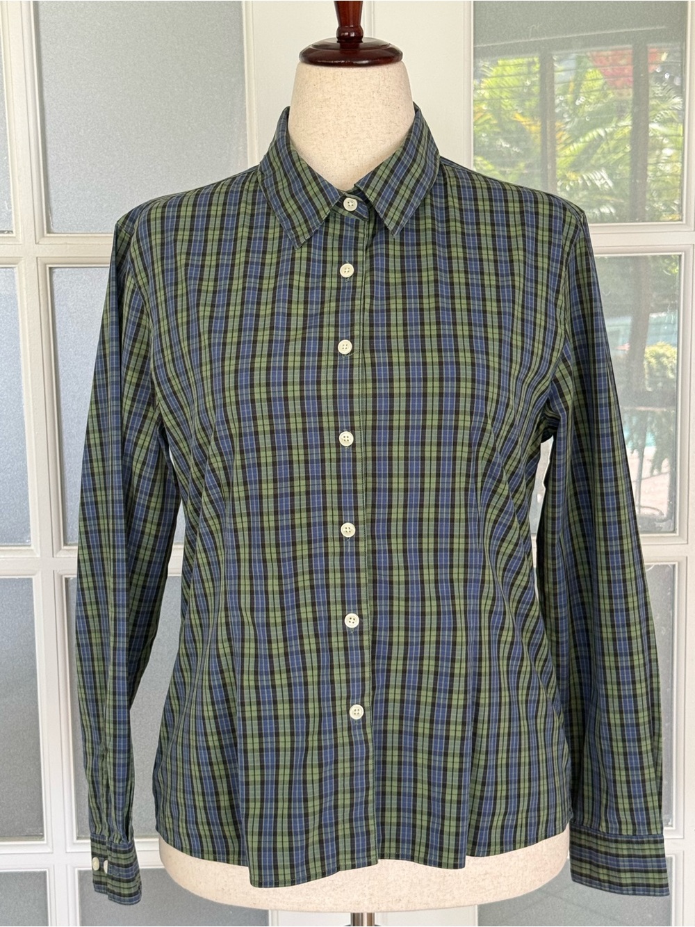 L.L.Bean Plaid Button Front Hiking Shirt Medium